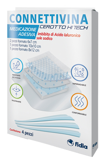 CEROTTO CONNETTIVINA HITECH 4 MISURE MISTE 2 PEZZI 6 X 7 CM + 1 PEZZO 10 X 10 CM + 1 PEZZO 8 X 12 CM - Farmadillo