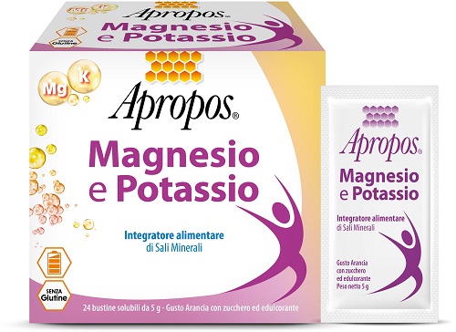 APROPOS MAGNESIO POTASSIO 24 BUSTINE DA 5 G GUSTO ARANCIA - Farmadillo