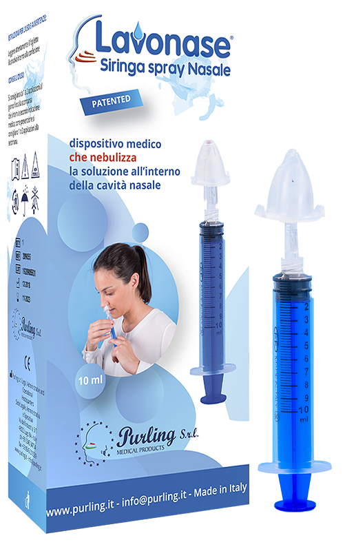 LAVONASE SIRINGA SPRAY NASALE NON STERILE 10 ML LUER-LOCK CON CAPPUCCIO + UGELLO NASALE CON RACCORDO LUER-LOCK + PERFORATORE CON VALVOLA NON RITORNO CON TAPPO - Farmadillo