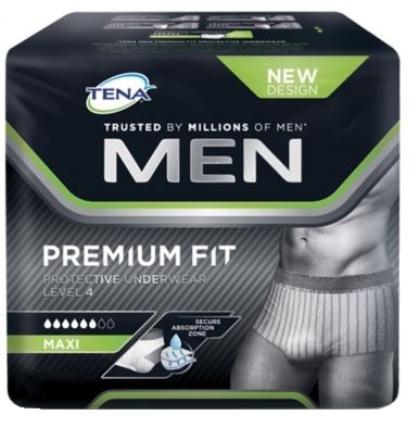 MUTANDINA ASSORBENTE MASCHILE TENA MEN PREMIUM FIT LIVELLO 4 S/M 10 PEZZI - Farmadillo
