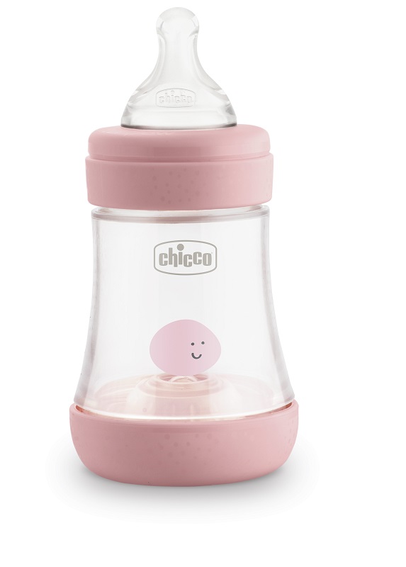 CHICCO BIBERON PERFECT 5 GIRL 150 ML IN SILICONE 1 FORO - Farmadillo