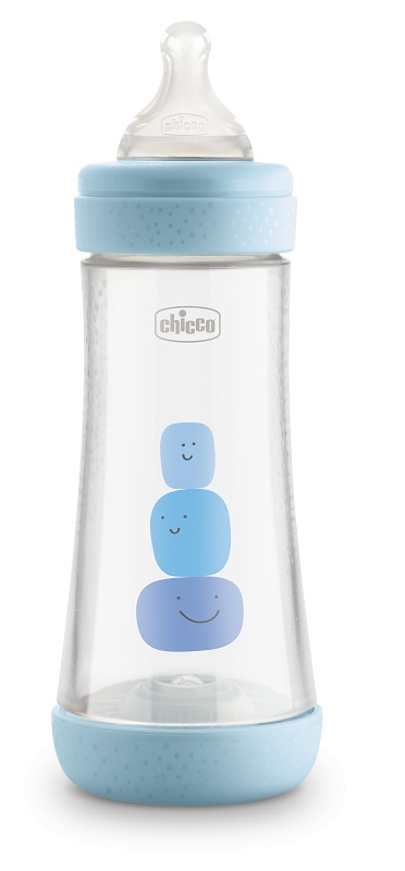 CHICCO BIBERON PERFECT 5 BOY 300 ML IN SILICONE 3 FORI - Farmadillo