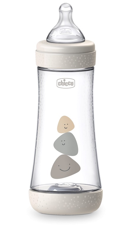 CHICCO BIBERON PERFECT 5 UNISEX 300 ML IN SILICONE 3 FORI - Farmadillo