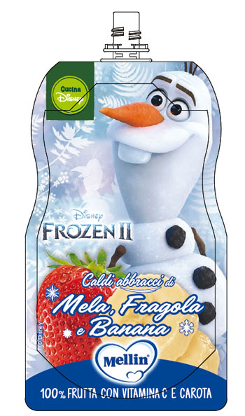 POUCH DISNEY FROZEN MELA FRAGOLA BANANA 110 G - Farmadillo