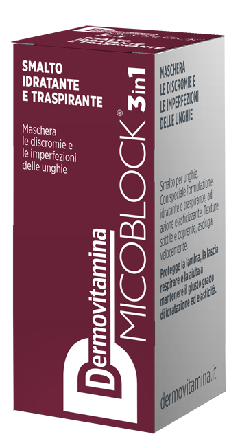 DERMOVITAMINA MICOBLOCK 3 IN 1 SMALTO IDRATANTE E TRASPIRANTE BORDEAUX 5 ML - Farmadillo