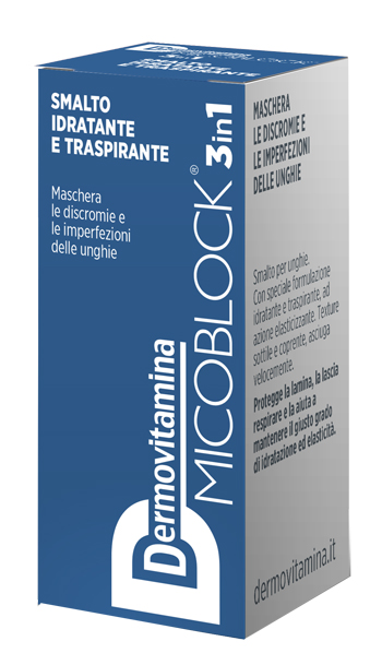 DERMOVITAMINA MICOBLOCK 3 IN 1 SMALTO IDRATANTE E TRASPIRANTE BLU 5 ML - Farmadillo
