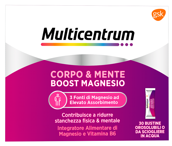 MULTICENTRUM BOOST MAGNESIO 30 BUSTINE - Farmadillo