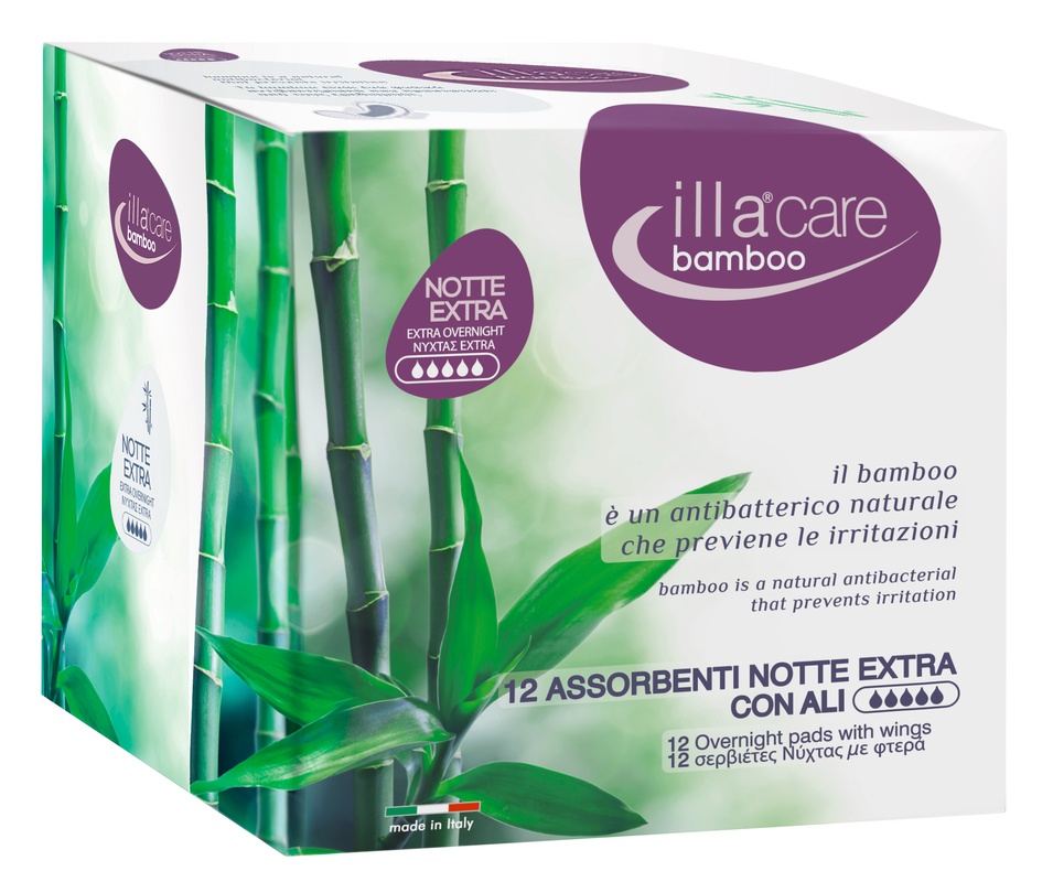 ILLA CARE BAMBOO ASSORBENTI NOTTE EXTRA 12 PEZZI - Farmadillo