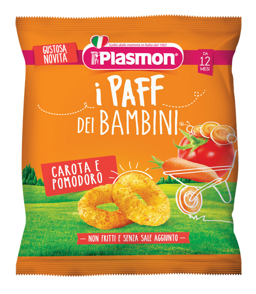 PLASMON DRY SNACK PAFF CAROTA POMODORO 15 G - Farmadillo
