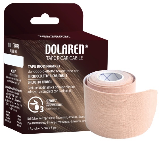 DOLAREN TAPE RICARICABILE CEROTTO TERAPEUTICO BEIGE CM 5X5 M IN ROTOLO - Farmadillo