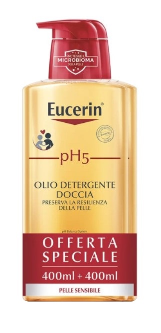 EUCERIN BIPACCO PH5 OLIO DETERGENTE 400 ML + 400 ML - Farmadillo