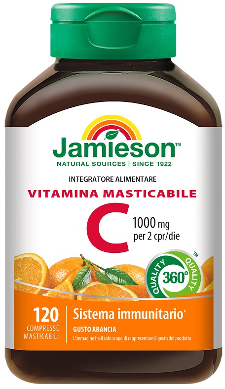 JAMIESON VITAMINA C 1000 MASTICABILE ARANCIA 120 COMPRESSE - Farmadillo