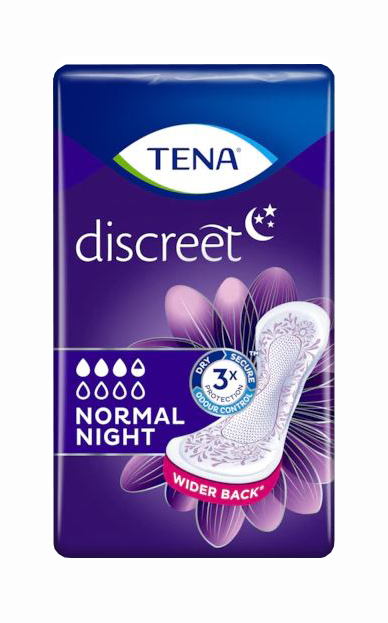 ASSORBENTE TENA DISCREET NORMAL NIGHT 10 PEZZI - Farmadillo
