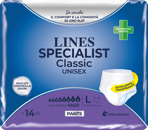 PANNOLONE A MUTANDA LINES SPECIALIST CLASSIC PANTS MAXI L 14 PEZZI - Farmadillo