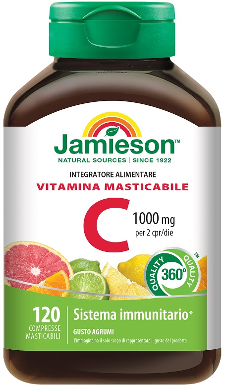 JAMIESON VITAMINA C 1000 MASTICABILE AGRUMI 120 COMPRESSE - Farmadillo