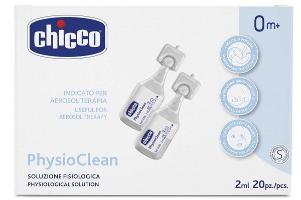 SOLUZIONE FISIOLOGICA PER AEROSOL CHICCO PHYSIOCLEAN 20 X 2 ML - Farmadillo