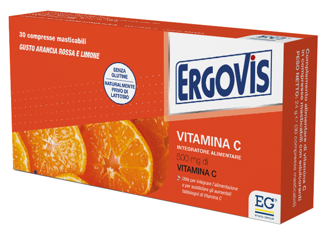 ERGOVIS VITAMINA C 500MG 30 COMPRESSE MASTICABILI - Farmadillo