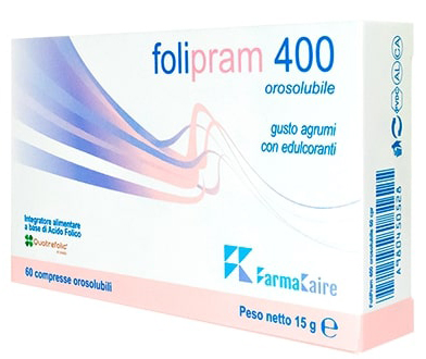 FOLIPRAM 400 60 COMPRESSE OROSOLUBILI GUSTO AGRUMI - Farmadillo