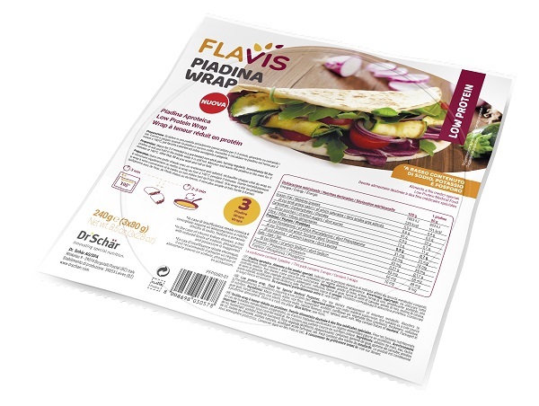 FLAVIS PIADINA WRAP APROTEICA 3 PEZZI DA 80 G - Farmadillo