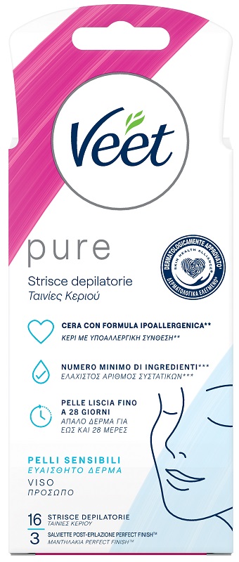VEET STRISCE VISO IPOALLERGENICHE 16 PEZZI - Farmadillo