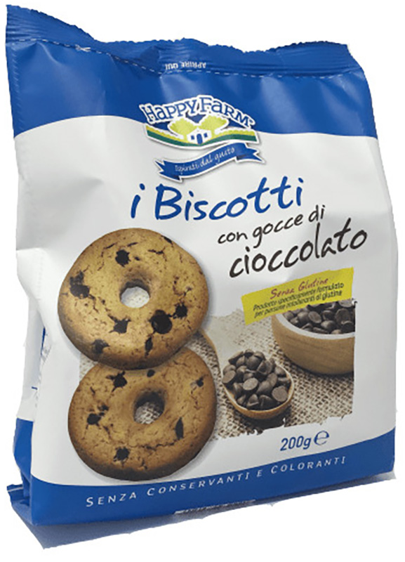 HAPPY FARM BISCOTTI GOCCE CIOCCOLATO 200 G - Farmadillo