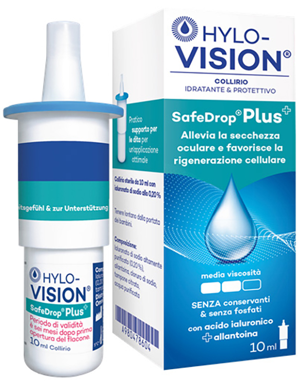 HYLOVISION SAFE DROP PLUS COLLIRIO IDRATANTE E PROTETTIVO 10 ML - Farmadillo