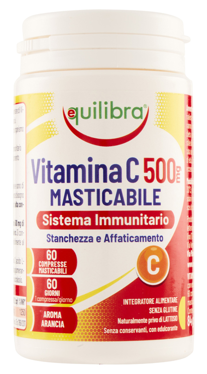 VITAMINA C 500MG MASTICABILE SISTEMA IMMUNITARIO 60 COMPRESSE - Farmadillo
