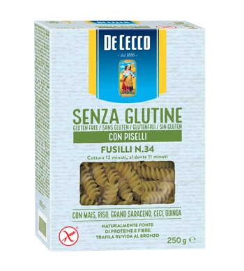 DE CECCO FUSILLI N34 CON PISELLI 250 G - Farmadillo