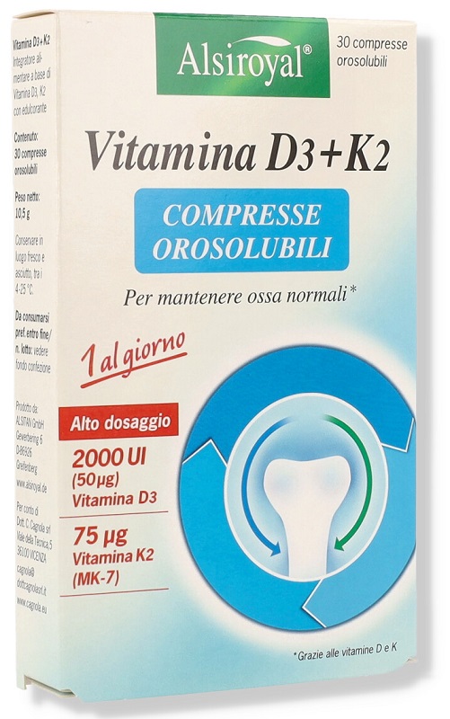 ALSIROYAL VITAMINA D3+K2 30 COMPRESSE OROSOLUBILI - Farmadillo