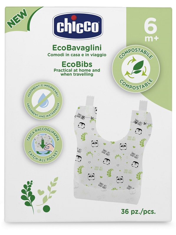 CHICCO BAVAGLINI MONOUSO COMPOSTABILI 36 PEZZI - Farmadillo