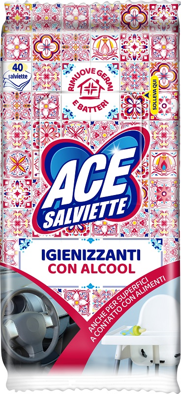 ACE SALVIETTE IGIENIZZANTI ALCOOL 40 PEZZI - Farmadillo