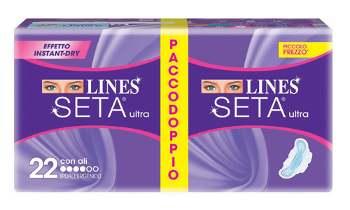 LINES SETA ULTRA ASSORBENTE CON ALI 22 PEZZI - Farmadillo