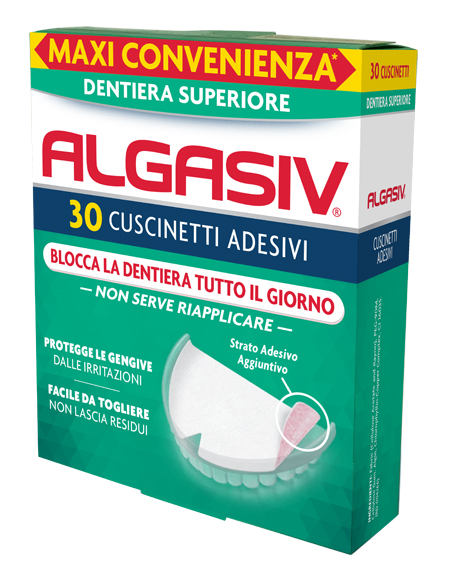 ALGASIV ADESIVO PER PROTESI DENTARIA SUPERIORE 30 PEZZI - Farmadillo