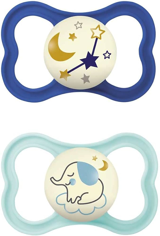 MAM AIR NIGHT SUCCHIETTO 16+ MESI SILICONE MASCHIO 2 PEZZI - Farmadillo