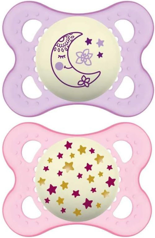 MAM SUCCHIETTO ORIGINAL NIGHT 2-6 MESI SILICONE FEMMINA 2 PEZZI - Farmadillo