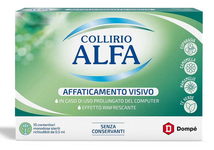 COLLIRIO ALFA AFFATICAMENTO VISIVO 10 PEZZI MONODOSE - Farmadillo