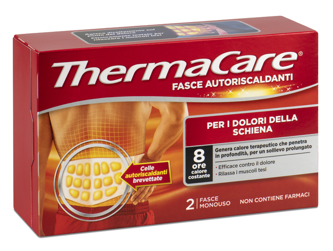 FASCIA AUTORISCALDANTE A CALORE TERAPEUTICO THERMACARE SCHIENA 2 PEZZI - Farmadillo