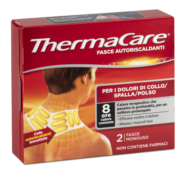 FASCE AUTORISCALDANTI A CALORE TERAPEUTICO THERMACARE COLLO/SPALLA/POLSO 2 PEZZI - Farmadillo
