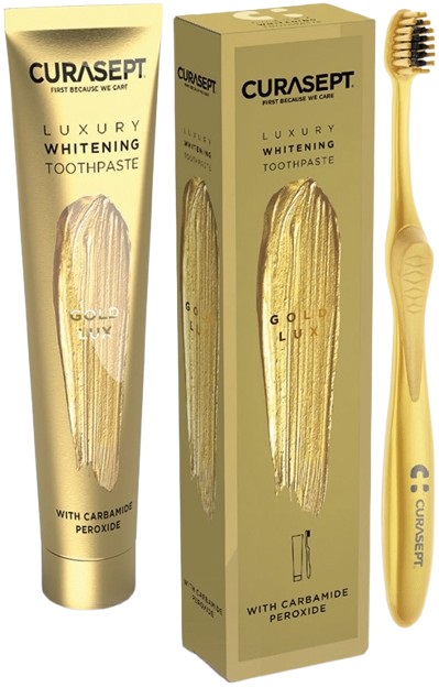 CURASEPT GOLD LUXURY WHITENING DENTIFRICIO 75 ML - Farmadillo
