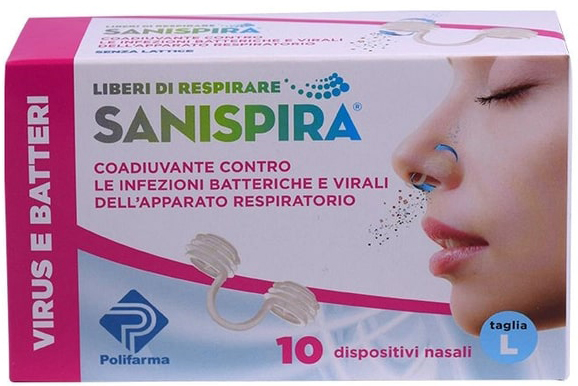 SANISPIRA VISUR & BATTERI FILTRO NASALE LARGE 10 PEZZI - Farmadillo