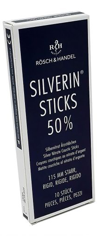 MATITA CAUSTICA SILVERIN NITRATO D'ARGENTO 50% RIGIDA LUNGHEZZA 115 MM 10 PEZZI - Farmadillo