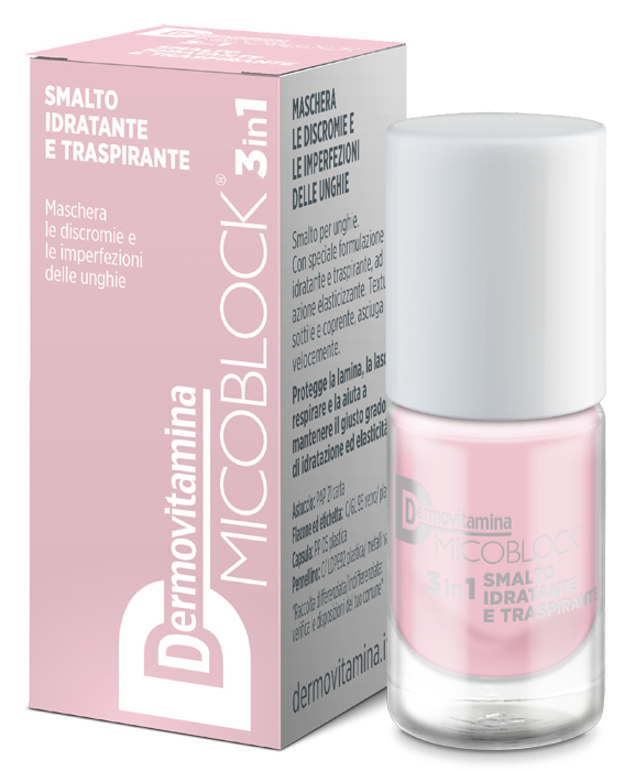 DERMOVITAMINA MICOBLOCK 3 IN 1 SMALTO IDRATANTE E TRASPIRANTE ROSA CHIARO 5 ML - Farmadillo