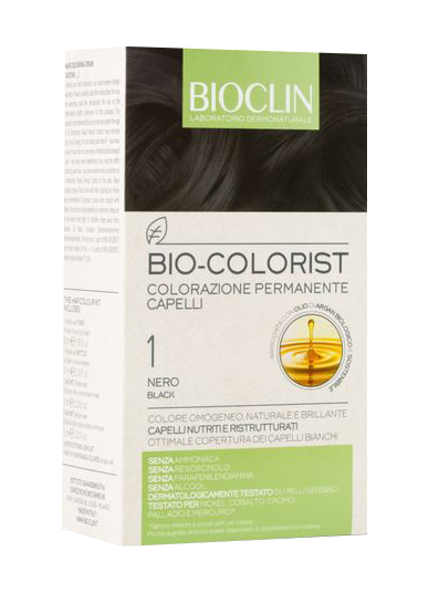 BIOCLIN BIO COLOR FAST&PERFECTION 1,0 NERO CREMA COLORANTE 60 ML + RIVELATORE IN CREMA 60 ML + BIO COLOR SHAMPOO 10 ML + BIO COLOR MASCHERA 10 ML - Farmadillo