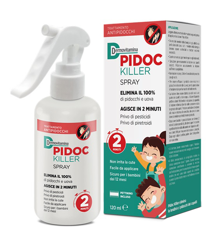 DERMOVITAMINA PIDOC KILLER SPRAY 120 ML PETTININO INCLUSO - Farmadillo