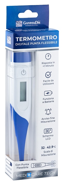 TERMOMETRO DIGITALE PUNTA FLESSIBILE CON CUSTODIA PROTETTIVA MEDICARE - Farmadillo