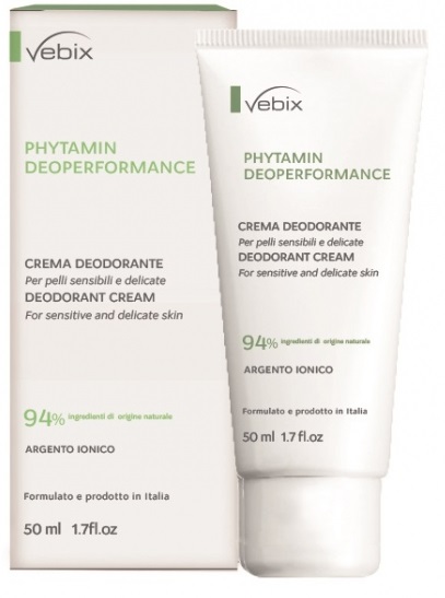 VEBIX PHYTAMIN E DEO PERFORMANCE CREMA DEO 72H-50ML SALI DI ARGENTO - Farmadillo