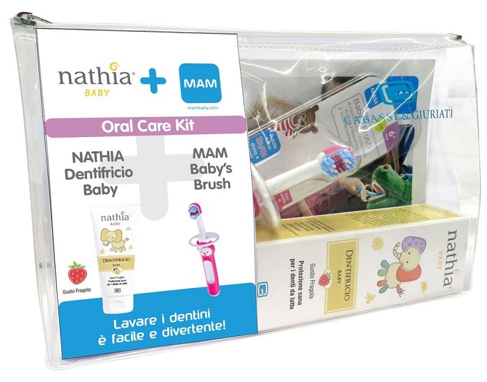 ORAL CARE KIT FEMMINA 1 DENTIFRICIO BABY NATHIA 50 ML + 1 MAM BABY'S BRUSH - Farmadillo