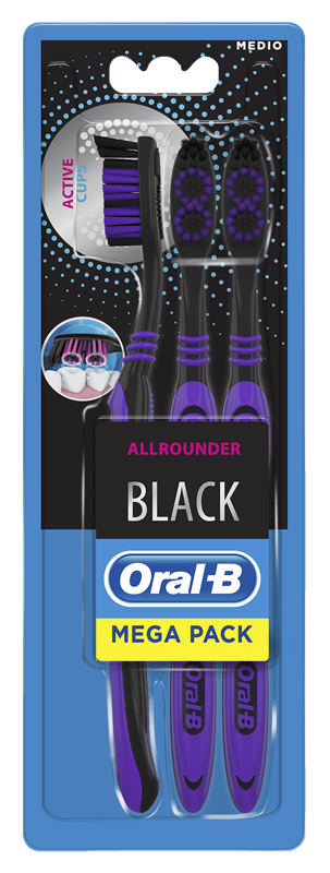 ORALB ALL ROUNDER BLACK SPAZZOLINO MANUALE 3 PEZZI - Farmadillo