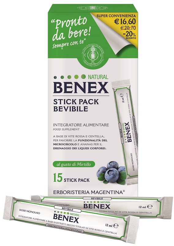 BENEX BEVIBILE 15 STICK DA 12 ML TAGLIO PREZZO - Farmadillo