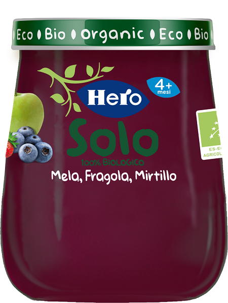 HERO BABY SOLO OMOGENEIZZATO MELA FRAGOLA MIRTILLO 120 G - Farmadillo
